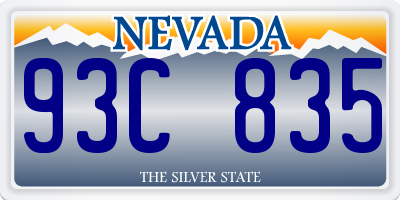 NV license plate 93C835