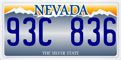 NV license plate 93C836