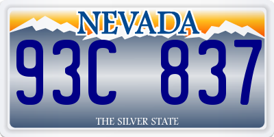 NV license plate 93C837