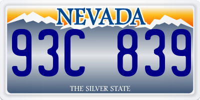 NV license plate 93C839