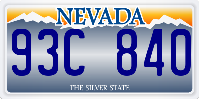 NV license plate 93C840