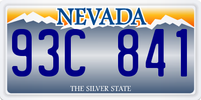 NV license plate 93C841