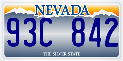 NV license plate 93C842