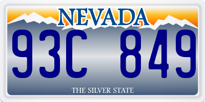 NV license plate 93C849