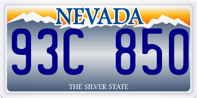 NV license plate 93C850