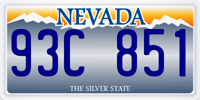 NV license plate 93C851