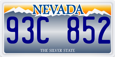 NV license plate 93C852