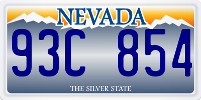 NV license plate 93C854