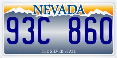 NV license plate 93C860