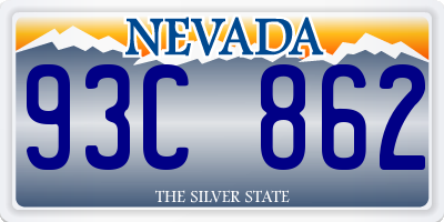 NV license plate 93C862