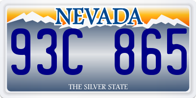 NV license plate 93C865