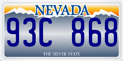 NV license plate 93C868