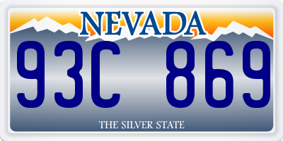 NV license plate 93C869