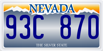 NV license plate 93C870