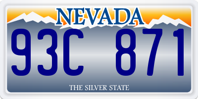 NV license plate 93C871