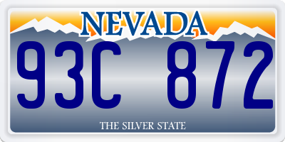 NV license plate 93C872