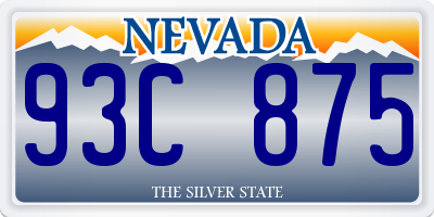 NV license plate 93C875