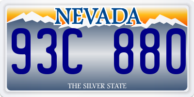 NV license plate 93C880