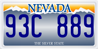 NV license plate 93C889