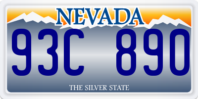 NV license plate 93C890