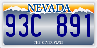 NV license plate 93C891