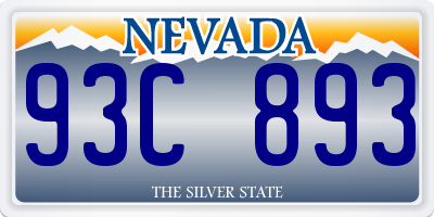 NV license plate 93C893