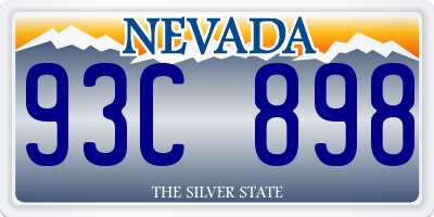 NV license plate 93C898