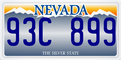 NV license plate 93C899