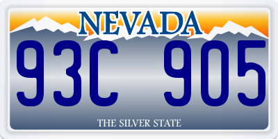 NV license plate 93C905