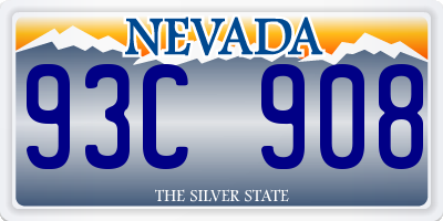 NV license plate 93C908