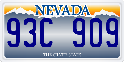 NV license plate 93C909