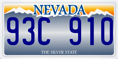 NV license plate 93C910