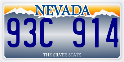 NV license plate 93C914