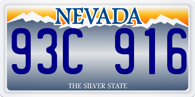 NV license plate 93C916