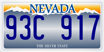 NV license plate 93C917