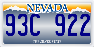 NV license plate 93C922