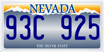 NV license plate 93C925