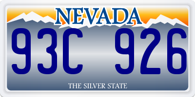 NV license plate 93C926