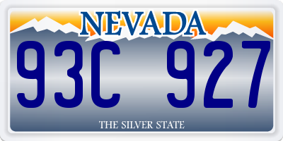 NV license plate 93C927