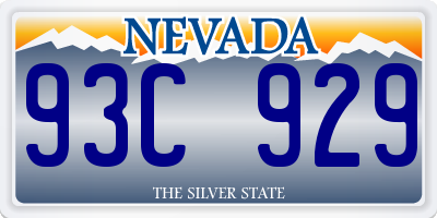 NV license plate 93C929