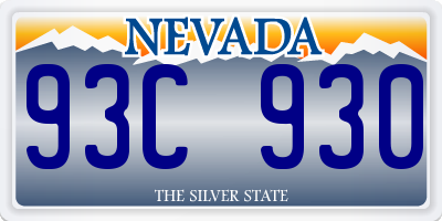 NV license plate 93C930