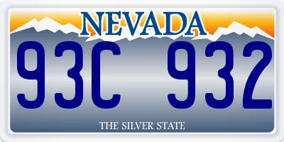 NV license plate 93C932