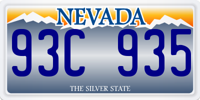 NV license plate 93C935