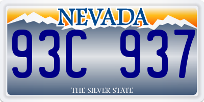 NV license plate 93C937