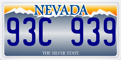 NV license plate 93C939