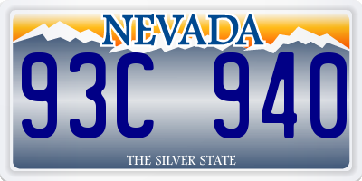 NV license plate 93C940