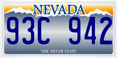 NV license plate 93C942