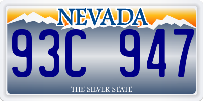 NV license plate 93C947