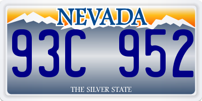 NV license plate 93C952