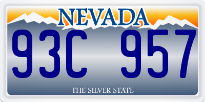 NV license plate 93C957